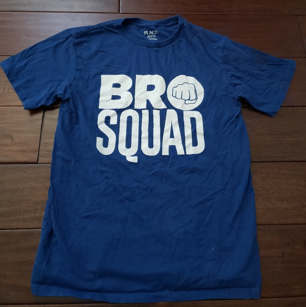 Boys Blue & White Bro Squad Tee